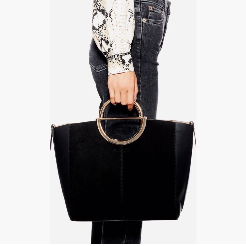 Topshop Red Shoulder Bag with Gold Handle - Picture 4 of 4